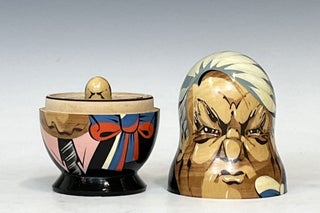 Set of Five Wooden Nesting Dolls of 20th Century USSR/Russian Leaders from Lenin to Yeltsin