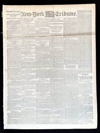 1864 CIVIL WAR newspaper 1st Anniversary of the EMANCIPATION PROCLAMATION with Frederick Douglass Letter