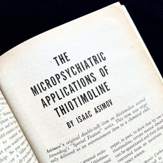Item #17473 The Micropsychiatric Applications of Thiotimoline. Isaac Asimov