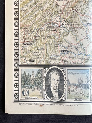 Illustrated 1938 Map of Washington, DC and Region with Important Historical People, Landmarks, and Places in Vignette