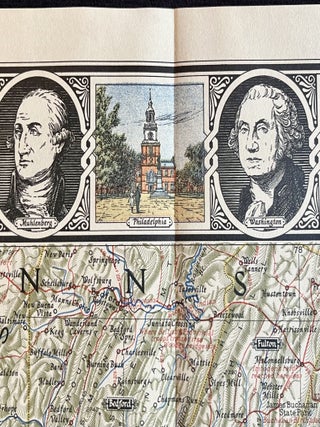 Illustrated 1938 Map of Washington, DC and Region with Important Historical People, Landmarks, and Places in Vignette