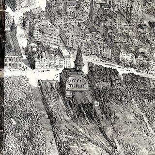 Original 1882 Illustrated Newspaper with BIRDS EYE Poster View & Map of WASHINGTON, DC