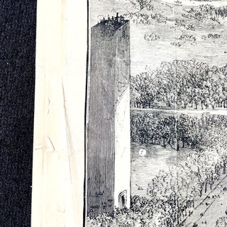 Original 1882 Illustrated Newspaper with BIRDS EYE Poster View & Map of WASHINGTON, DC