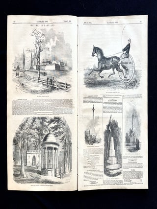 1853 Newspaper POSTER VIEWS of BALTIMORE, Maryland Before the Civil War
