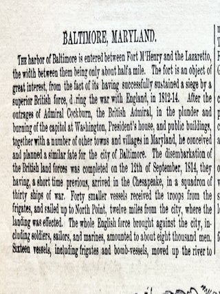 1853 Newspaper POSTER VIEWS of BALTIMORE, Maryland Before the Civil War