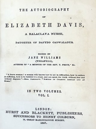 The Autobiography of Elizabeth Davis, A Balaclava Nurse, Daughter of Dafydd Cadwaladyr