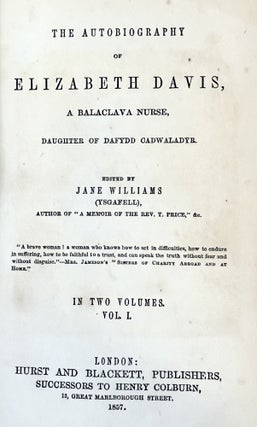 The Autobiography of Elizabeth Davis, A Balaclava Nurse, Daughter of Dafydd Cadwaladyr