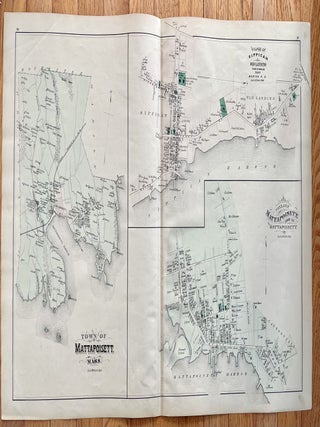1879 Hand-Colored Street Map of MATTAPOISETT, Sippican & Old Landing in PLYMOUTH COUNTY, Massachusetts
