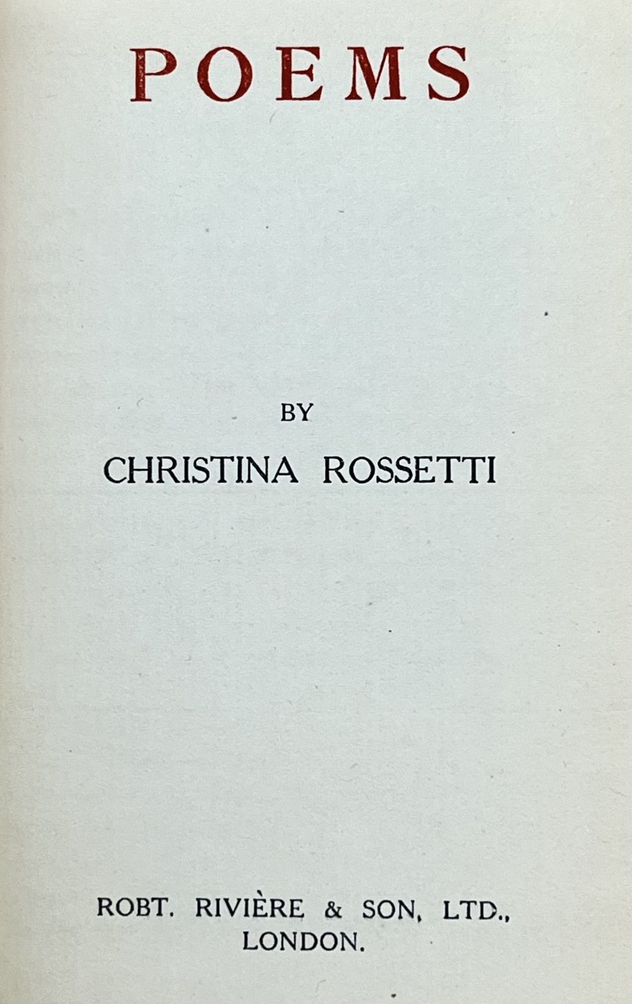 Poems | Christina Rossetti