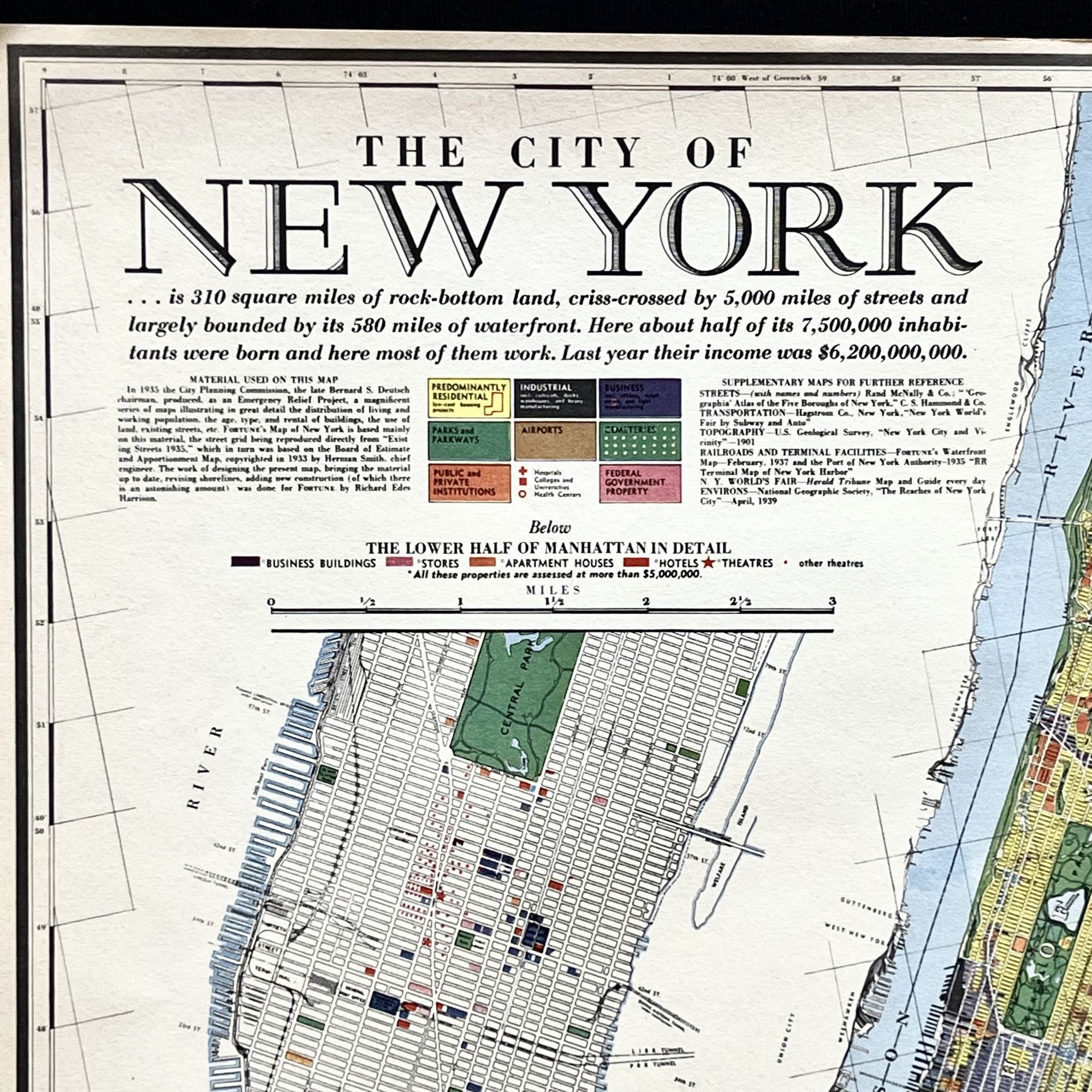Depression Ridge Map A Graphically Striking Illustrated Map of New York City During the ...