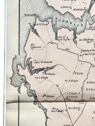 1877 Hand-Colored Map of CENTREVILLE, MARYLAND and Region in Queen Anne's County