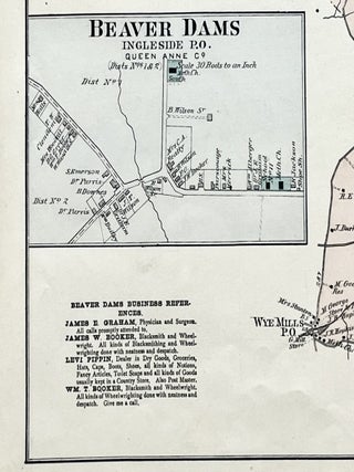 1877 Hand-Colored Map of CENTREVILLE, MARYLAND and Region in Queen Anne's County
