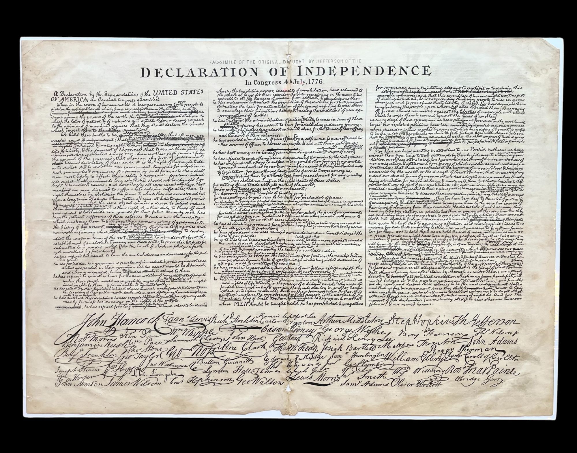 Thomas Jefferson's Rough Draft of the Declaration of Independence ...
