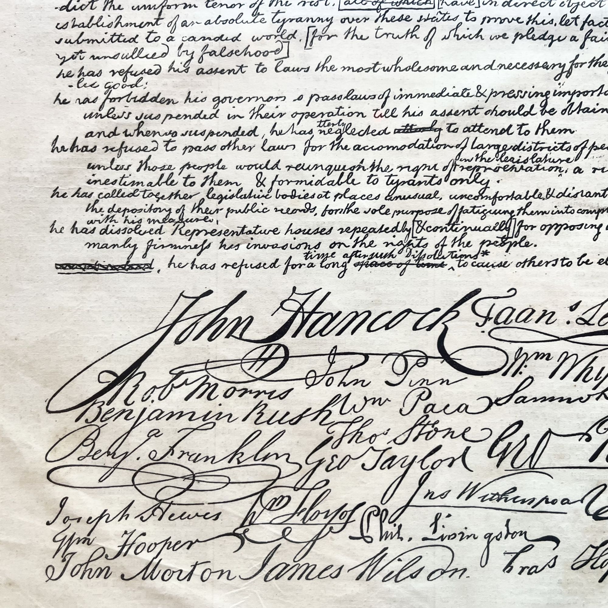 Thomas Jefferson's Rough Draft of the Declaration of Independence ...