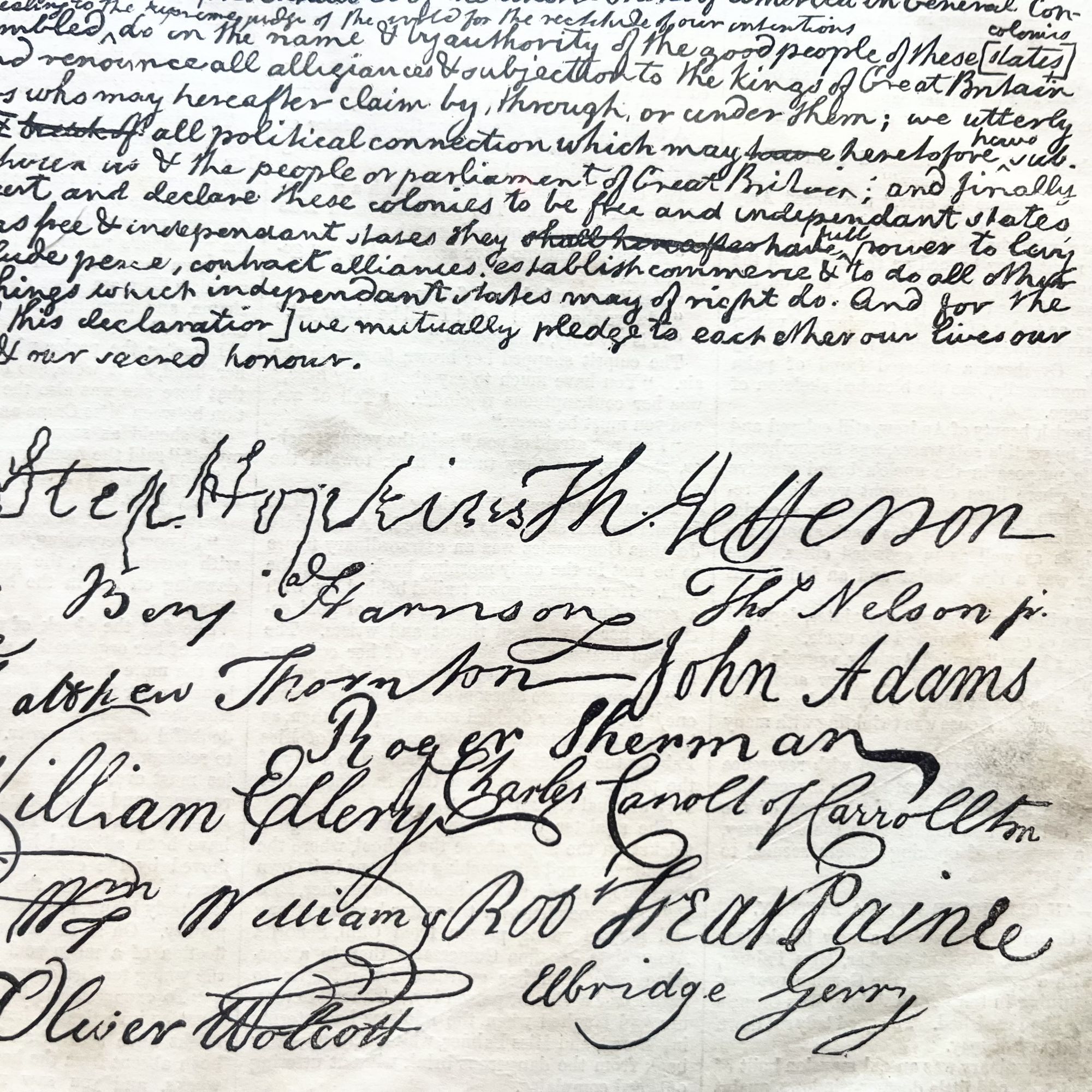 Thomas Jefferson's Rough Draft of the Declaration of Independence ...
