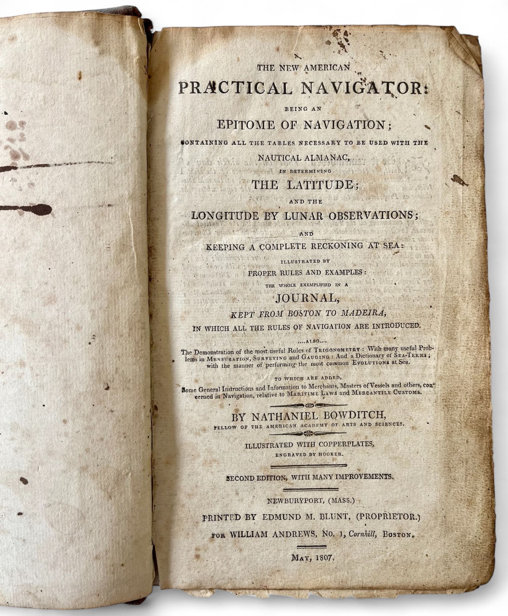 1807 2nd Edition of The New American Practical Navigator: An Epitome of ...