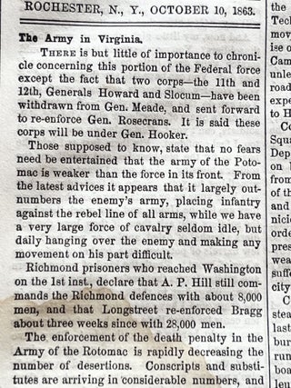 Early Complete Printing of Abraham Lincoln's 1863 Proclamation for the 1st Thanksgiving Holiday