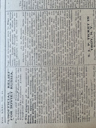 1921 Bound Volume 'The Weekly People' NY Socialist newspaper - Aftermath of WW I, Russian Revolution