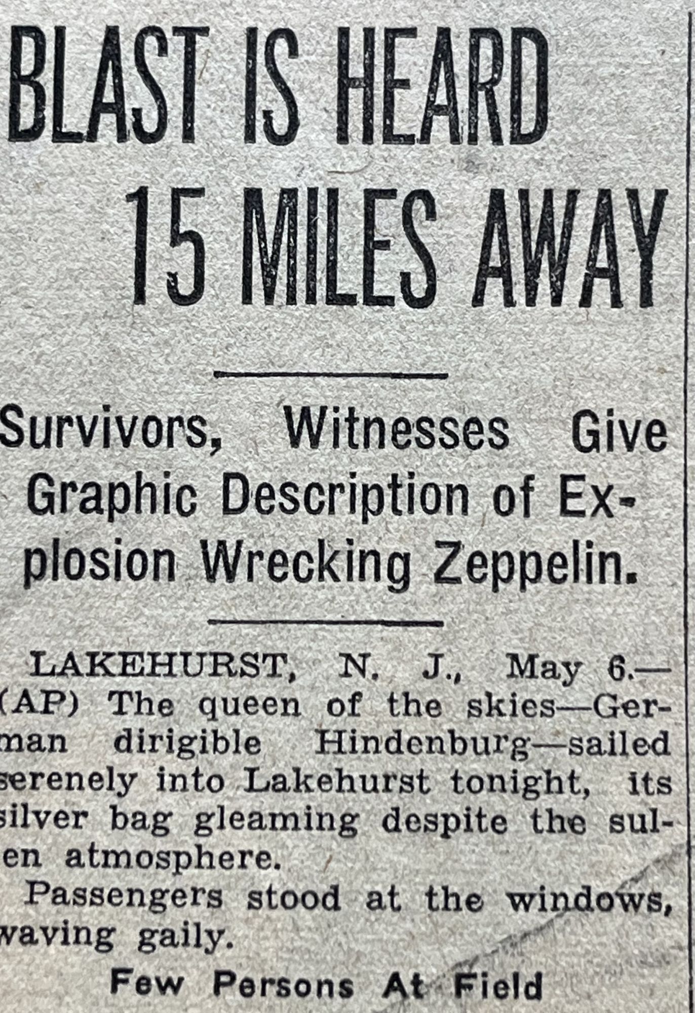 German Zeppelin Dirigible HINDENBURG Explodes Lakehurst NJ 1937 