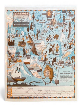 Mt. McKinley National Park, Alaska - 1937 Pictorial Map of Denali and Surrounding Region. Harrison Lucas.