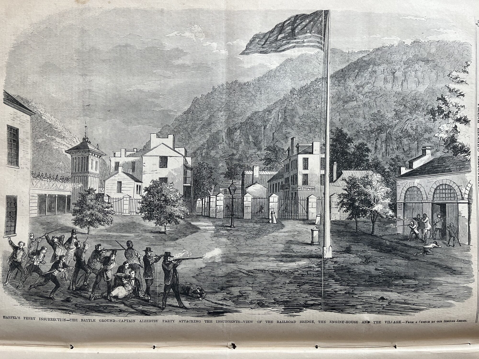 John Brown and Band Raid U.S. Arsenal at Harper's Ferry in Attempt to ...