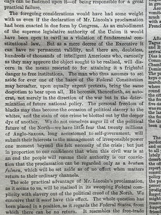 1862 Civil War newspaper ABRAHAM LINCOLN preliminary EMANCIPATION PROCLAMATION