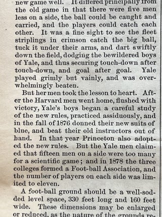 1881 Illustrated Newspaper with a Double-Page, Centerfold Engraving of an Early Football Game with a History of Early Ivy League Football