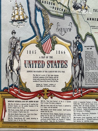 A Map of the United States Showing Boundaries at the Close of the Civil War - 1957 Pictorial Map