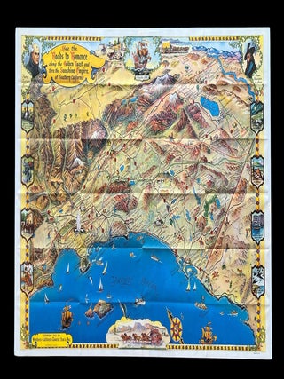 Item #19307 1963 Pictorial Map - "Ride the Roads to Romance Along the Golden Coast and thru...