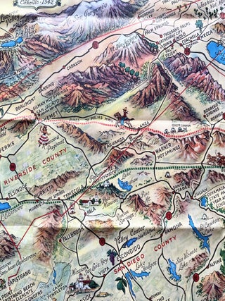 1963 Pictorial Map - "Ride the Roads to Romance Along the Golden Coast and thru the Sunshine Empire of Southern California"