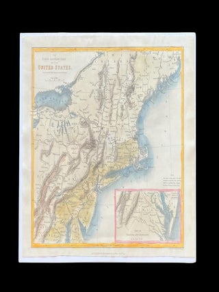 1840 Hand-Colored Map New England and Mid-Atlantic. William Hughes.