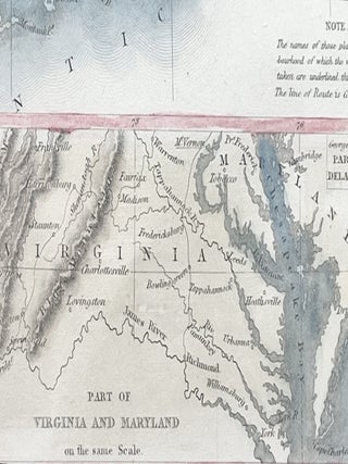 1840 Hand-Colored Map New England and Mid-Atlantic