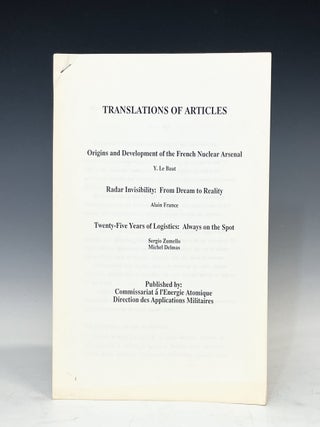 Item #19328 c.1989 Report on the Development of the French Nuclear Weapons Arsenal, Translated...