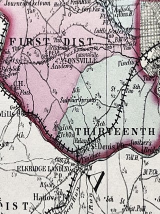 1866 Post-Civil War Hand-Colored Martenet Map of Baltimore County, Maryland