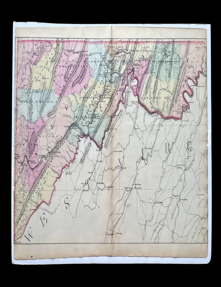 Item #19345 1866 Post-Civil War Hand-Colored Martenet Map of Alleghany County, Maryland