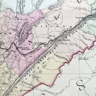 1866 Post-Civil War Hand-Colored Martenet Map of Alleghany County, Maryland