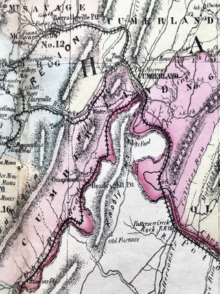 1866 Post-Civil War Hand-Colored Martenet Map of Alleghany County, Maryland
