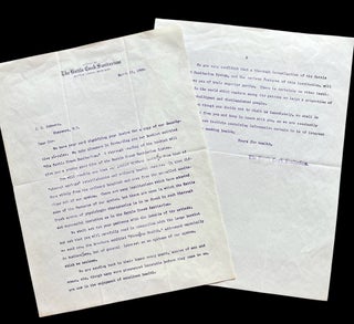 Archive of Three Battle Creek Sanitarium Items from 1897-1908, with Manuscript Notes