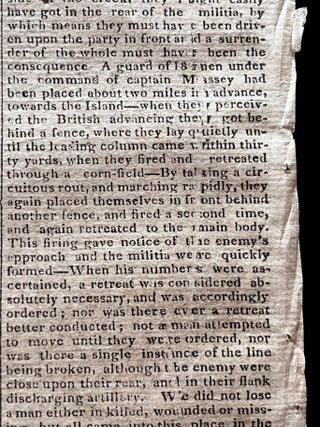 1813 War of 1812 newspaper - British Army Invades Queen Anne's County at Queenstown, Maryland - The Battle of Slippery Hill