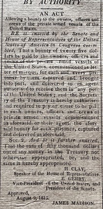 1813 War of 1812 newspaper - British Army Invades Queen Anne's County at Queenstown, Maryland - The Battle of Slippery Hill