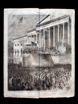 1861 newspaper - Republican Abraham Lincoln Inaugurated as 16th President - Civil War Begins Just...