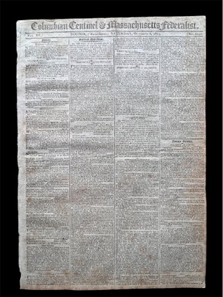 1803 Boston Hometown Newspaper with Report of the Death and Funeral of Revolutionary War...