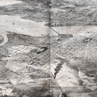 Item #19396 Centerfold Bird's Eye View Map of Washington DC - 1862 Civil War Newspaper