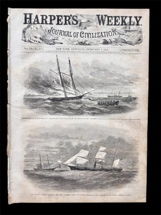 1862 Civil War Newspaper with Front-Page Engraving of Confederate Warship "Sumter", Captained by Marylander Raphael Semmes