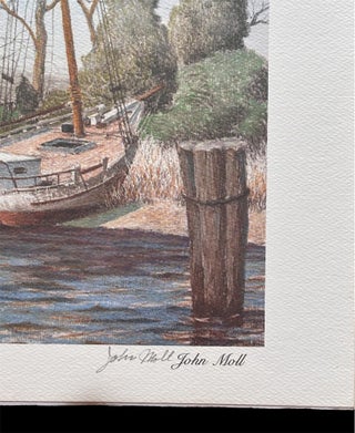 Gorgeous John Moll Signed Color Print, "Skipjack Derelict"