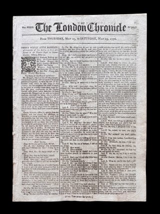 Original 1776 Revolutionary War Newspaper - American Privateers Capture Two British Warships off...