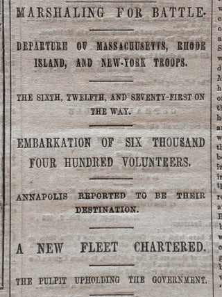 1861 CIVIL WAR newspaper Baltimore Pratt Street Riot with Front Page Maps of Washington, DC and Chesapeake Bay