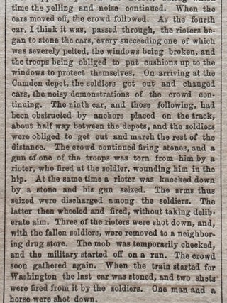 1861 CIVIL WAR newspaper Baltimore Pratt Street Riot with Front Page Maps of Washington, DC and Chesapeake Bay