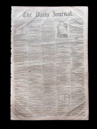 1861 Wilmington, NC Confederate Newspaper - President Jefferson Davis Thanks for the Gallantry of...