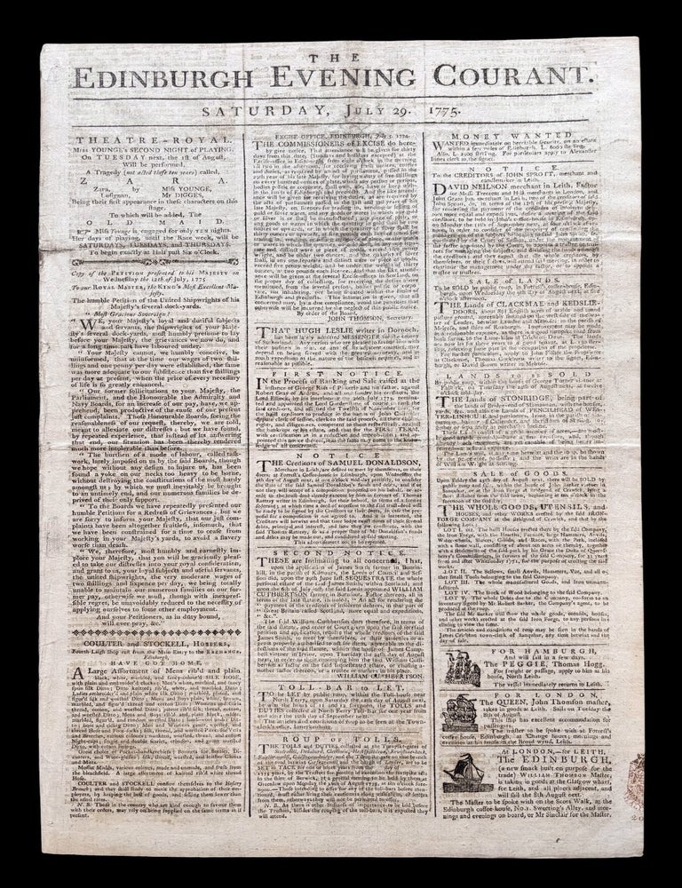 Item #19466 Original 1775 Revolutionary War Newspaper with Detailed Coverage of the Battle of Bunker Hill, Also George Washington Appointed Commander in Chief of the Continental Army